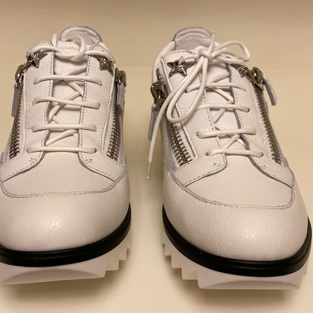 Giuseppe Zanotti White Leather Sneakers, Brand New